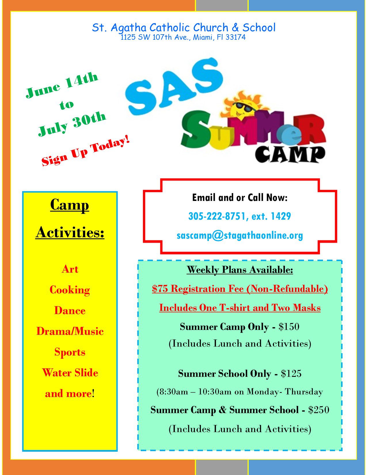 St Agatha Catholic Church School Summer Camp St Agatha Catholic School